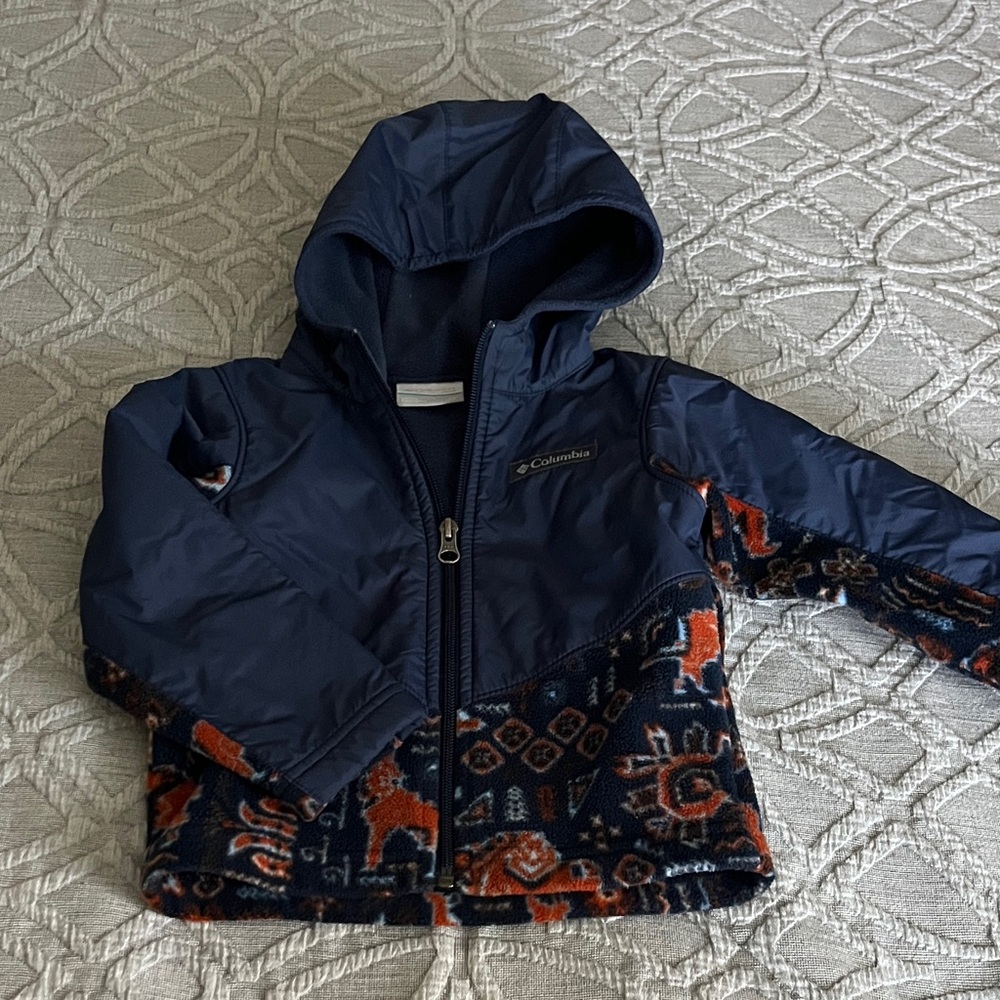 Columbia Kids' Navy and Patterned Hooded Jacket
